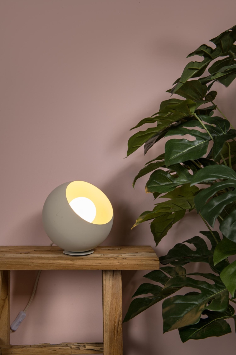 Lucide DOREDOS - Stolná lampa - Ø 20 cm - 1xE27 - Krémová